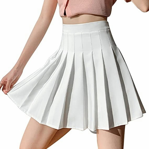 Falda Short Minifalda Plisada Cremallera Lateral Elegante