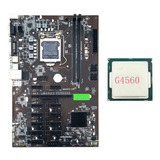 Placa Base Minera B250 Btc Con Cpu G4560 Lga 1151 Ddr4 12x