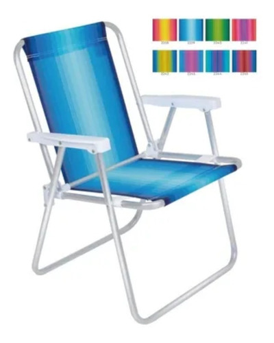 Cadeiras De Praia Reforçada Alumínio Kit 3 Un Mor2101 Oferta
