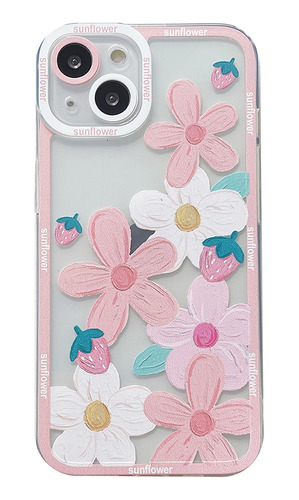 Estuche De Teléfono Lovely Strawberry Retro Flowers Para Iph