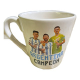 Taza Conica Argentina Campeon Messi, Dibu Y Enzo