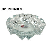 2 Ceniceros De Vidrio Redondo Decoración Hogar 13x3cm 101485