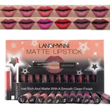 12 Unids/set De Lápiz Labial Líquido Mate, Impermeable Nu.