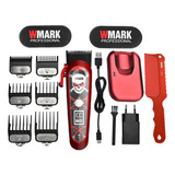 Maquina De Cortar Cabelo Wmark Ng 130 Red Base Inducao