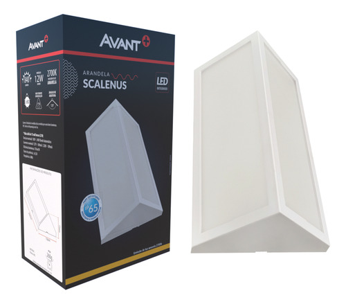 Arandela Parede Externa 12w Scalenus Branco Quente 2700k