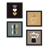 Quadro Decorativo Objetos Café Xícara Cozinha Cantina Copa