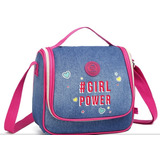 Lancheira Escolar Kika  - Girl Power Azul