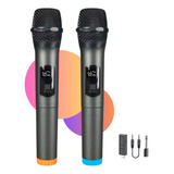 Kit 2 Microfones Sem Fio Display Led 50 Metros Distancia