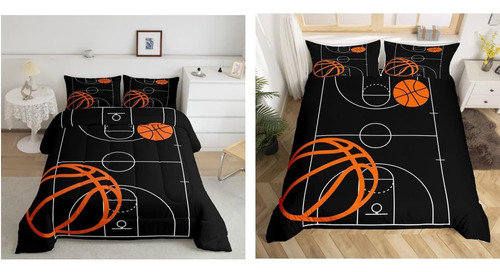 Basketball Comforter Set And Duvet Cover Queen Size For Kids