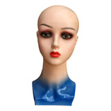 Maniquí De Cabeza De Peluca Para Mujer, Modelo De Tela Azul