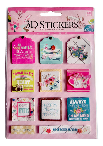 Stickers Vintage Romántico Floral Con Volumen 3d  Scrapbook 