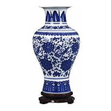 Fanquare Jindezhen Jarrón De Porcelana Azul Y Blanco, Hecho 