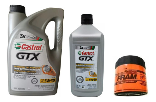 Aceite Castrol 5w30 Ultraclean 6lts + Filtro Malibu V6 3.6l