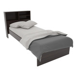 Cama Respaldo Repisa Melamina 1 Plaza + Colchon Cannon +alm