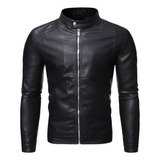 Jaqueta De Couro Slim Fit Para Motociclista Masculino 2022