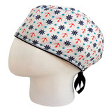 Gorro Quirúrgico Hombre + Lanyard Marino Blanco