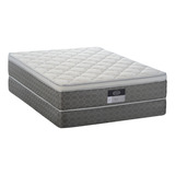 Colchón Queen Size De Resorte América Royce + Box 28cm Firme Color Beige