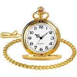 Reloj De Bolsillo Colgante Dorado Moda Retro Con 14in Cadena