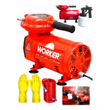 Compressor Ar Worker Direto Portátil Bivolt 370w Com Luvas  