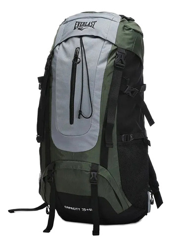 Mochila Mochilero Montaña Camping Everlast 75+5 Litros Color Verde-16221