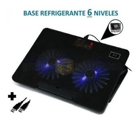 Base Refrigerante A2 Cooling Pad 2 Ventiladores 6 Niveles