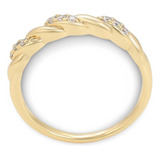 Anillo Trenza Con Diamantes Bañado En Oro