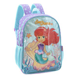 Mochila Escolar Jardin Urbana Nena Sirena Reforzada Infantil Color Lila Diseño De La Tela Liso