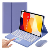 Funda C/teclado+mouse+lápiz P/xiaomi Redmi Pad Se 11 Púrpura