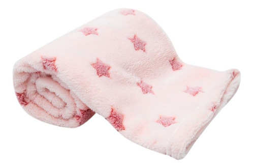 Mantinha Luxo Soninho Bebe Buba Estrelinhas Macia 11847 Rosa