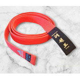 Cinturon De Taekwondo Rojo Con Punta Negra adidas Importado,