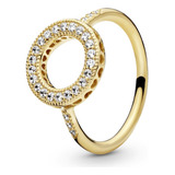 Anel Pandora Brilliant Halo Agitado Em Ouro 14k