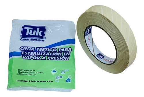 Cinta Testigo Tuk 18mm X 50 M Para Esterilizar En Vapor