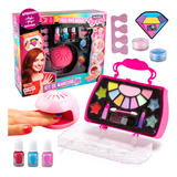 Kit Maquiagem Beleza Infantil Completo Esmalte Batom Secador