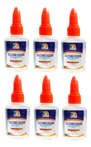 Adhesivo Silicona Liquida Ezco 30 Ml Pack X 6 Unid Color Transparente