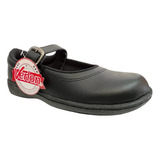 Zapato Colegio Cuero Negro Mafalda Calzado Verlon Escolar