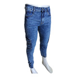 Pantalon Jeans Cargo Elasticados De Hombre