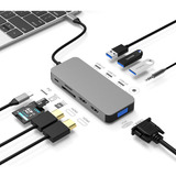 Estación De Acoplamiento Tipo C 10 En 1 Dual Hdmi, Usb C Hub