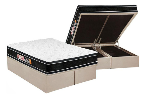 Cama Box Castor D33 E Air Df+ Base Baú Queen 158x198