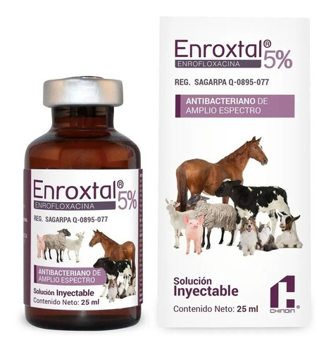 Enroxtal 5% Chinoin Enrofloxacina 25ml Inyectable