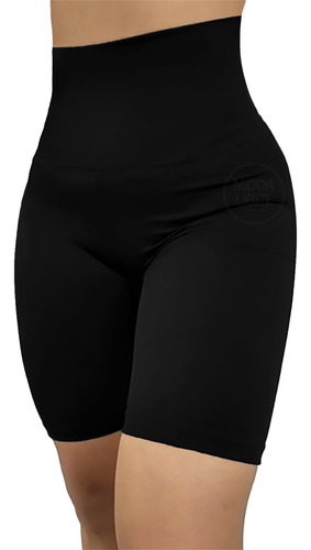 Calza Ciclista Modelador Faja 30cm Lycra Mujer Standar Xs-xx