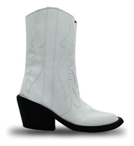 Bota Texana Mujer Media Caña Cuero Eco Bym Shoes Railey 2024