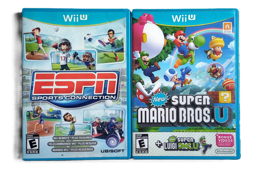  New Mario Bros.u + Espn - Wiiu 2 Jogos Originais Americanos