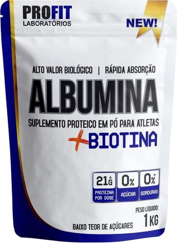 Albumina + Biotina - Refil 1kg - Profit Full