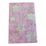 Tapete Para Quarto Infantil Menina Estrelado 100x150 Rosa