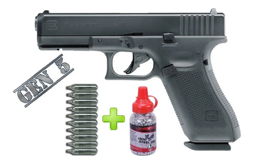 Pistola Aire Comprimido Glock 17 Blowback + Kit Completo.