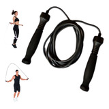 Cuerda Lazo Saltar Ajustable Crossfit Gym Cardio Color Negro