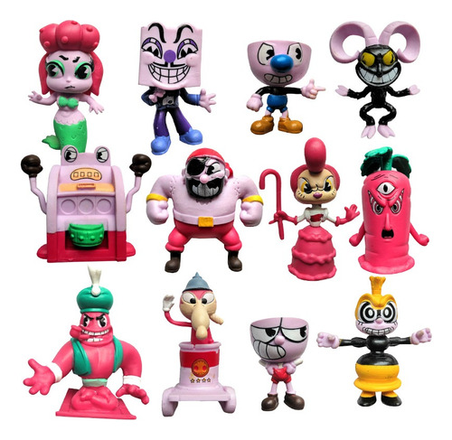 12pcs Cuphead Mugman Figura Modelo Juguete Regalo Para Niños