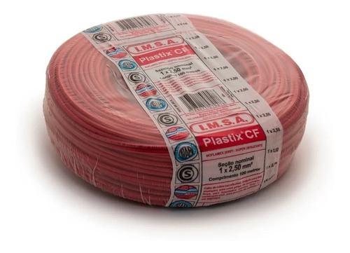 Cable Imsa Plastix  Cf  2,50 Mm² (rollo X 100 M) Rojo