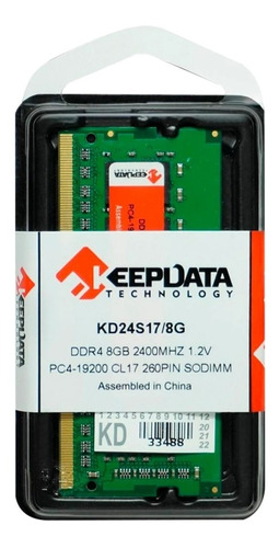Memória Ram Keepdata 8gb Ddr4 Kd24s17/8g 2400 Mhz