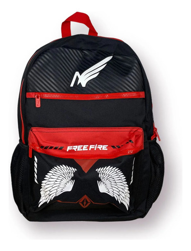 Mochila Free Fire 2024 Preta + Estojo Quadrado